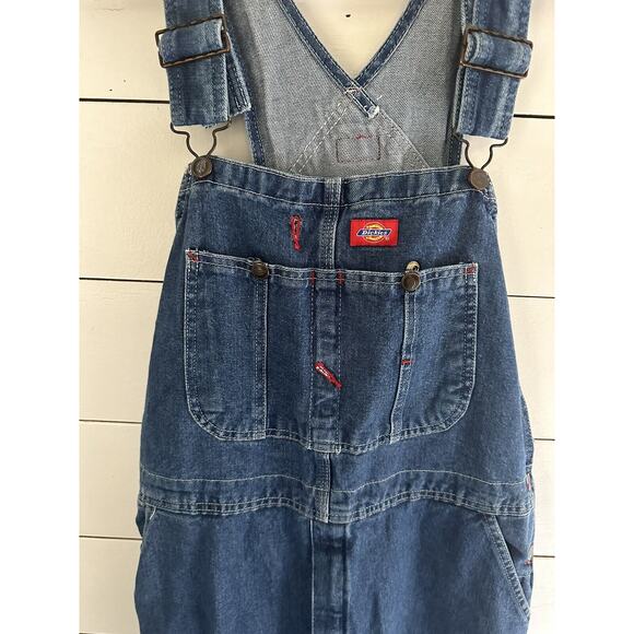 Bib Overalls Dickies Mens Blue Denim Work Wear Made in Mexico 8396SNB 36 X 30 - Picture 4 of 11